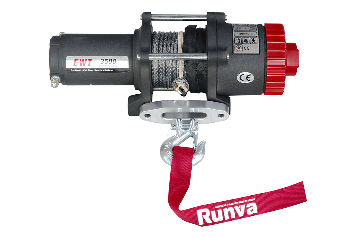 RUNVA Лебёдка электрическая 12V Runva EWT3500ASR 1588 кг (синтетический трос)