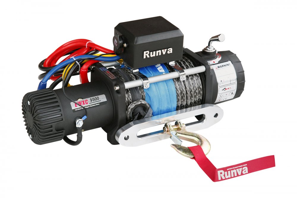 RUNVA Лебёдка электрическая высокоскоростная 24V Runva EWXC9500SSR24V 4350 кг (синтетический трос)