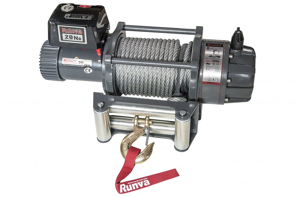 RUNVA Лебёдка автомобильная электрическая 12V Runva EWB20000U влагозащищенная, стальной трос