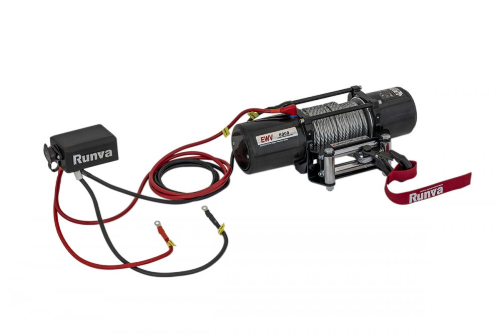 RUNVA Лебёдка автомобильная электрическая 12V Runva EWV6000S 2722 кг (стальной трос)