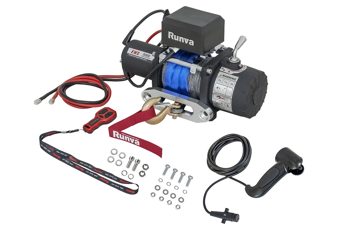 RUNVA Лебёдка автомобильная электрическая 12V Runva EWX5000SR 2268 кг (синтетический трос)
