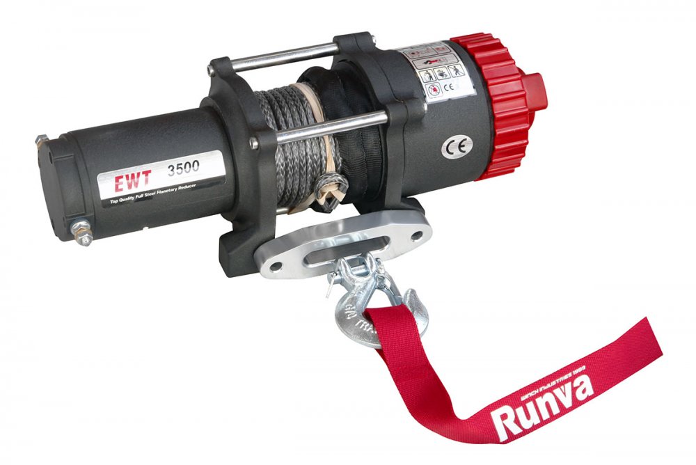 RUNVA Лебёдка электрическая 12V Runva EWT3500ASR 1588 кг (синтетический трос)