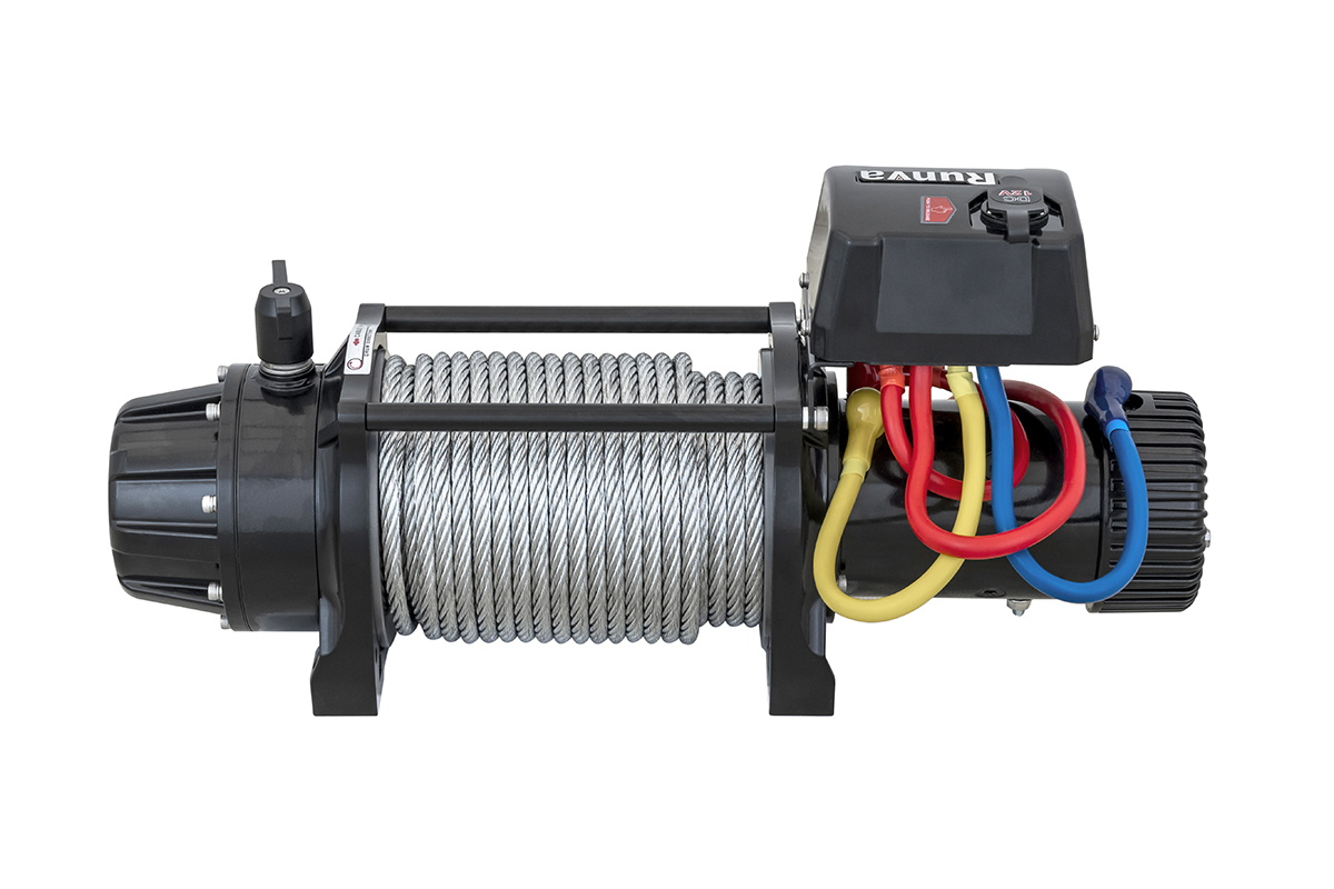 RUNVA Лебёдка автомобильная электрическая 12V Runva EWB13500MAXS 6136 кг MAX влагозащищенная, стальной трос
