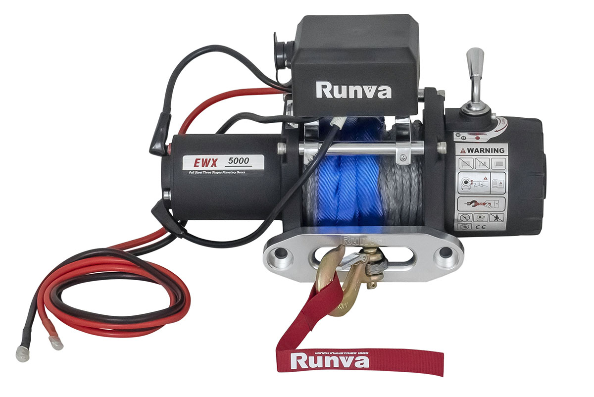 RUNVA Лебёдка автомобильная электрическая 12V Runva EWX5000SR 2268 кг (синтетический трос)