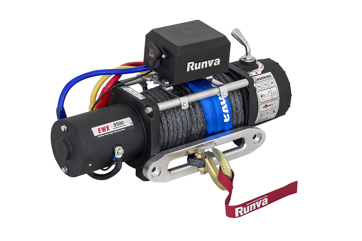 RUNVA Лебёдка электрическая 24V Runva EWX9500SSR24V 4350 кг (синтетический трос)