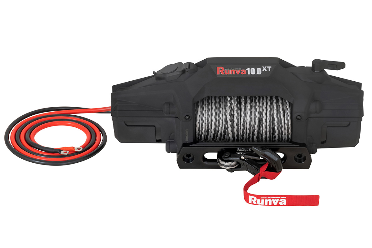 RUNVA Лебёдка автомобильная электрическая 12V Runva EWXT10000FSR 4500 кг синтетический трос