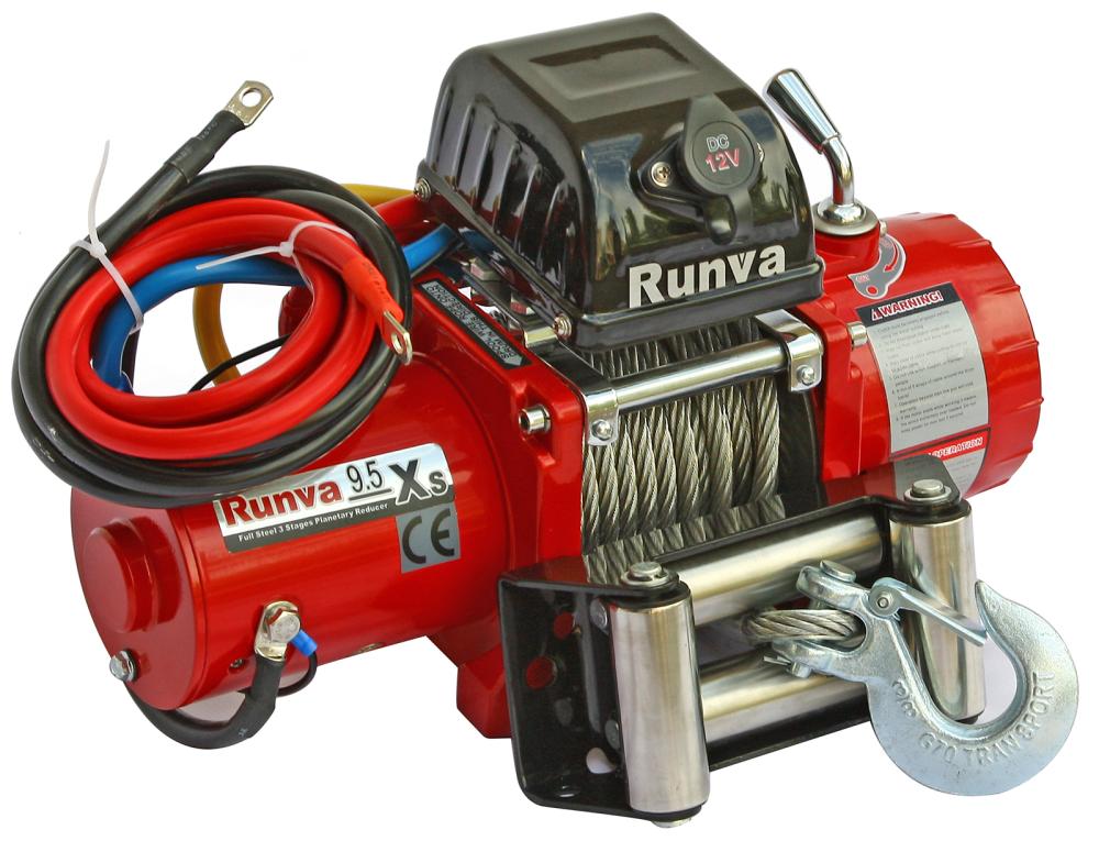 RUNVA Лебёдка автомобильная электрическая 12V Runva 9500 lbs 4350 кг короткий барабан