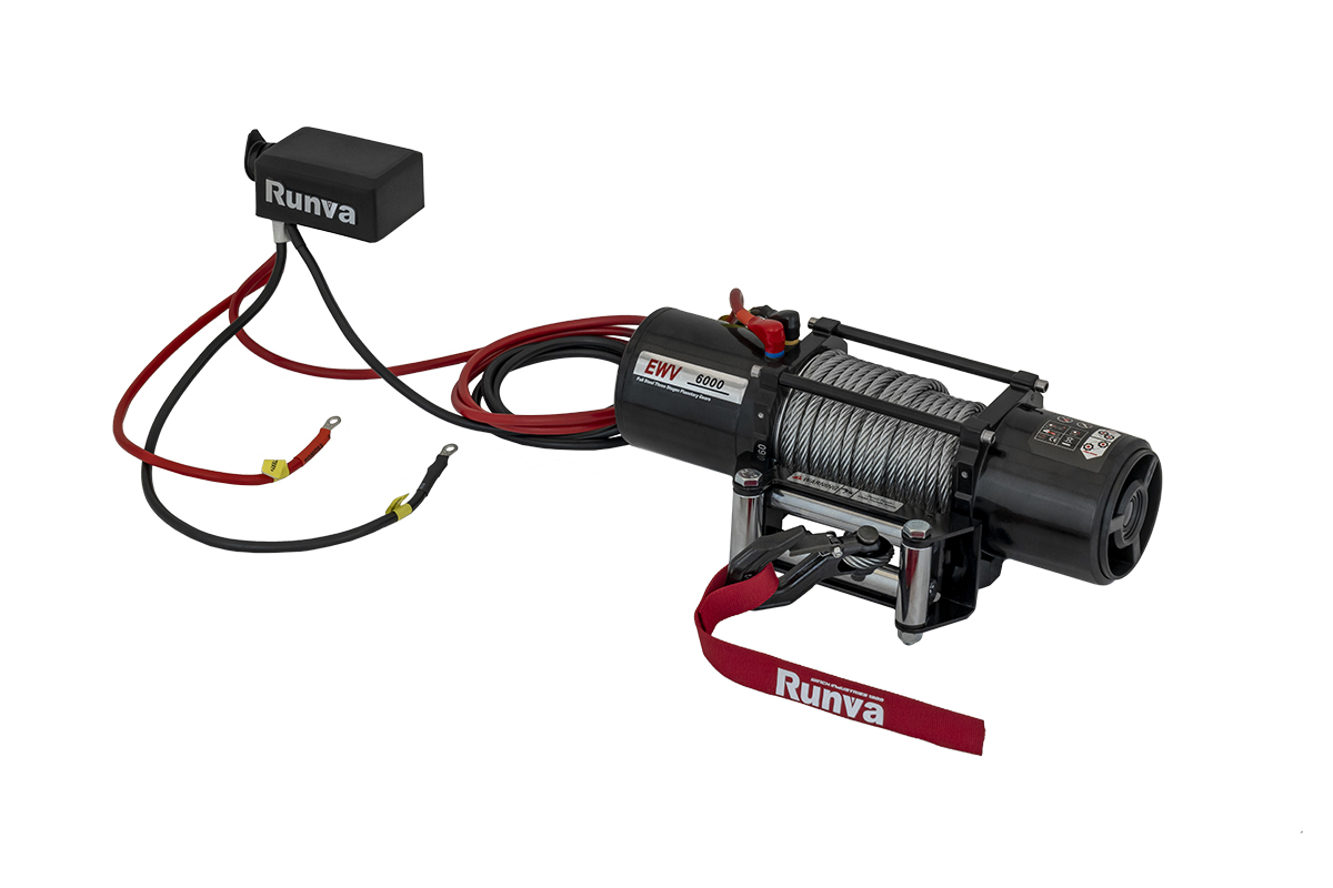 RUNVA Лебёдка автомобильная электрическая 12V Runva EWV6000S 2722 кг (стальной трос)