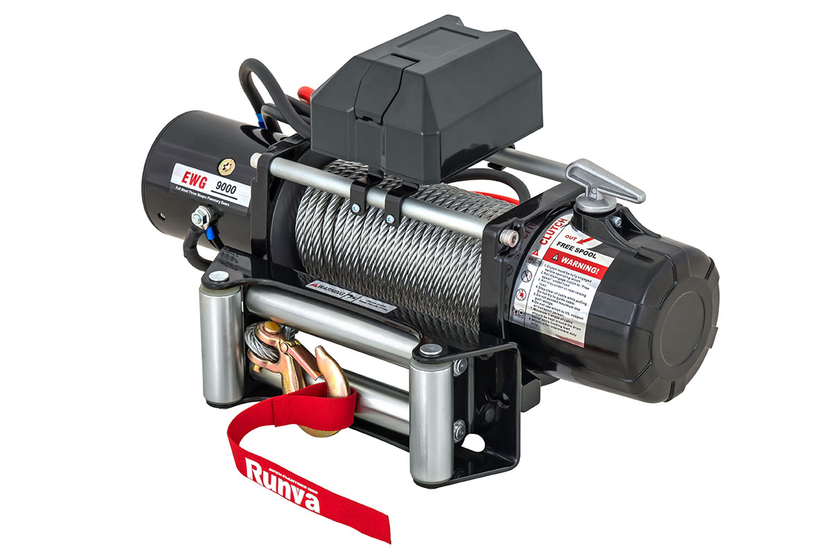 RUNVA Лебёдка автомобильная электрическая 12V Magnum 9000 lbs 4200 кг (стальной трос)