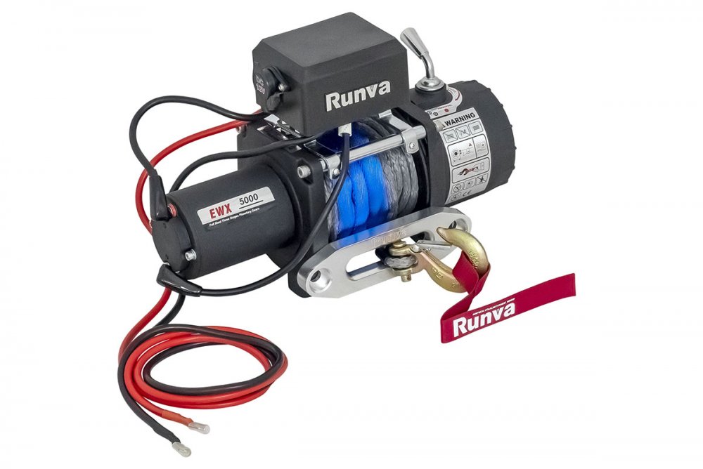 RUNVA Лебёдка автомобильная электрическая 12V Runva EWX5000SR 2268 кг (синтетический трос)
