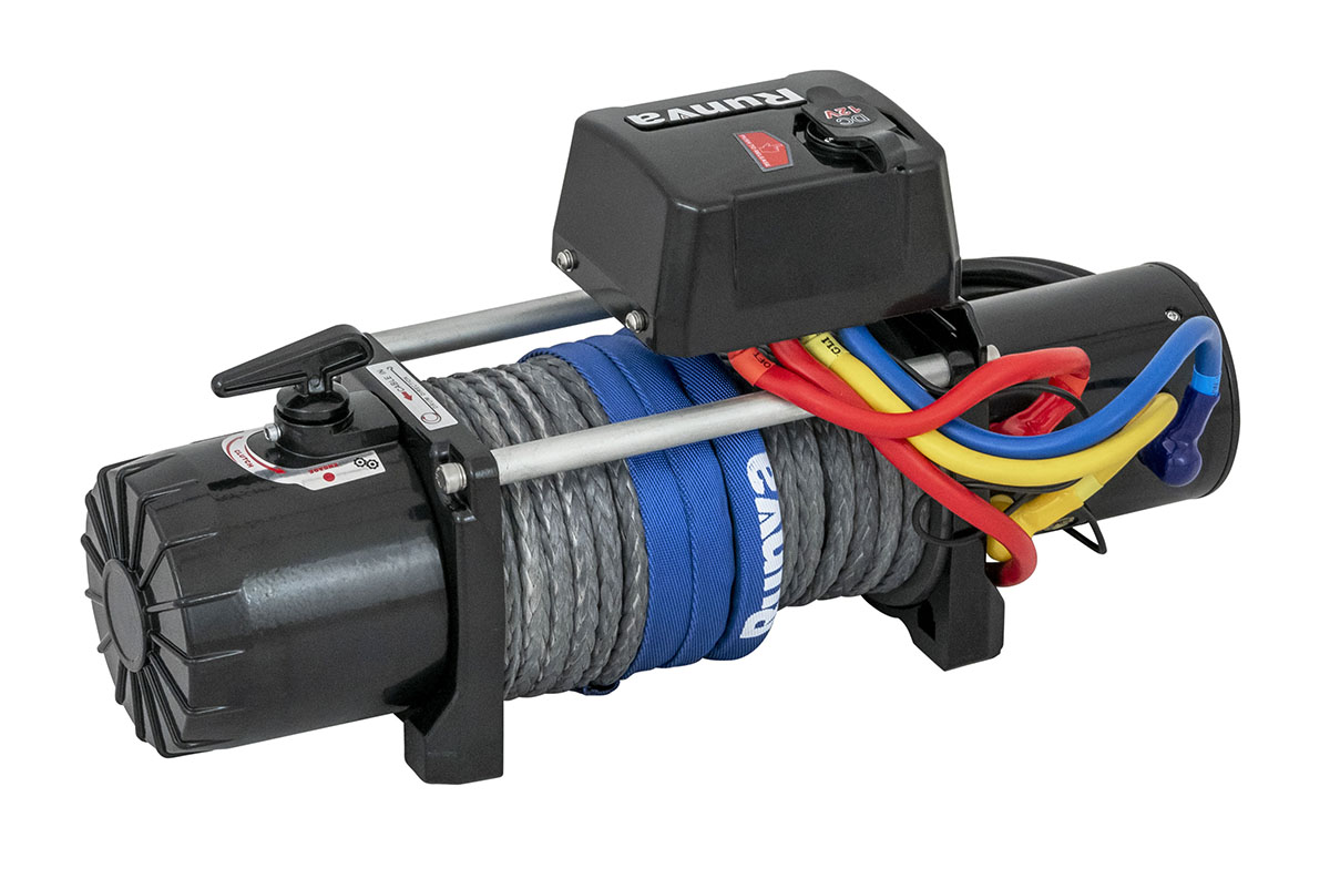 RUNVA Лебёдка автомобильная электрическая 12V Runva EWV9500SSR 4350 кг (синтетический трос)