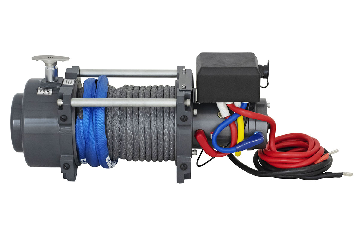 RUNVA Лебёдка электрическая (индустр.) 24V Runva EWN15000USR24V 6800 кг синтетический трос