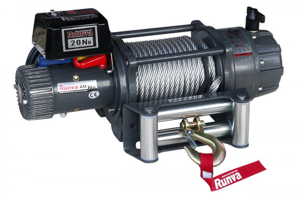 RUNVA Лебёдка электрическая 24V Runva EWB20000S24V влагозащищенная, стальной трос
