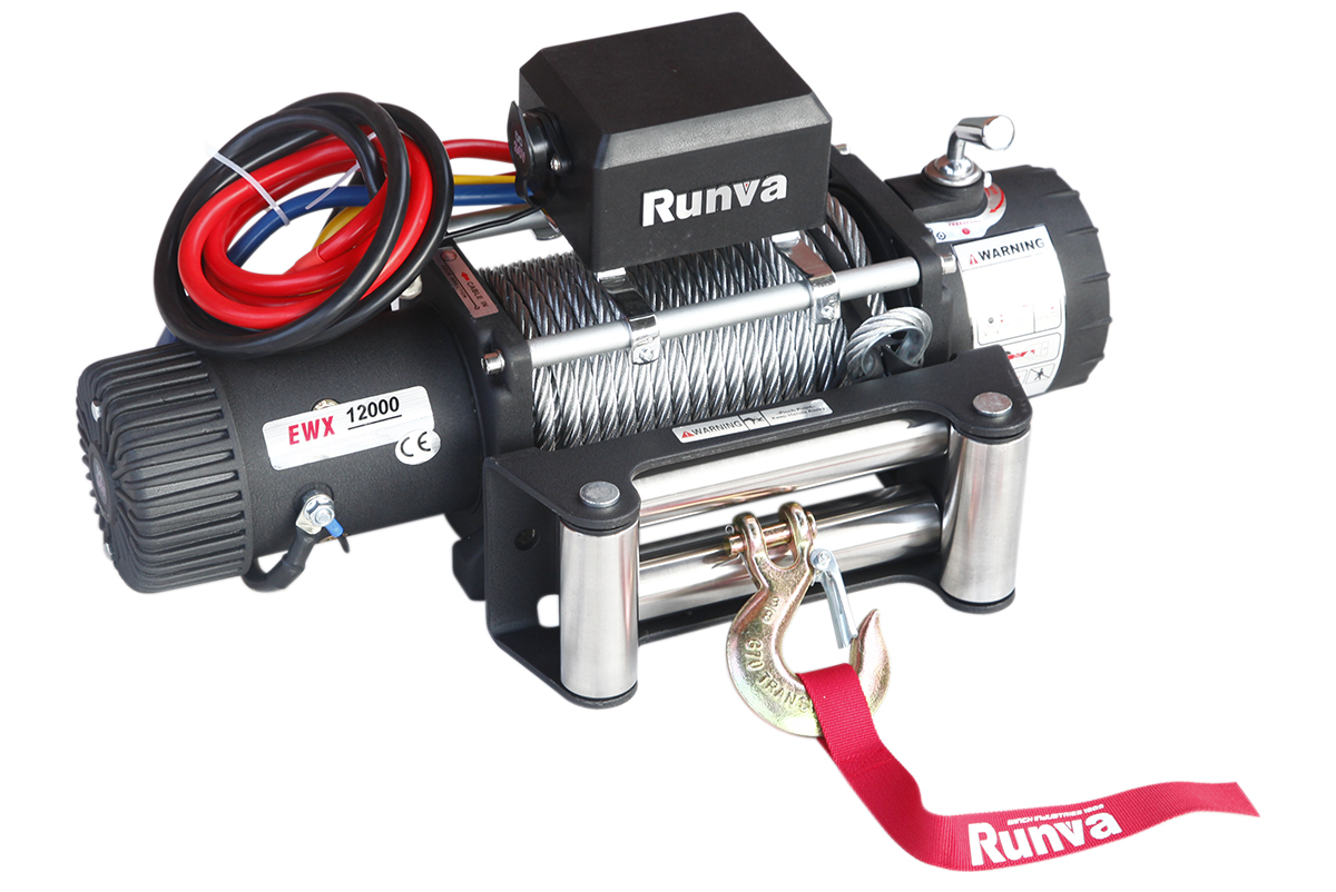 RUNVA Лебёдка электрическая 24V Runva EWX12000S24V 5443 кг (стальной трос)