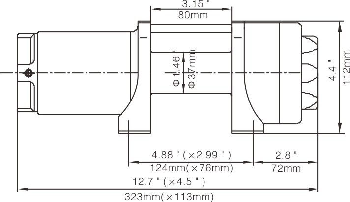 RUNVA Лебёдка электрическая 12V Runva 2500 lbs 1140 кг (синтетический трос)