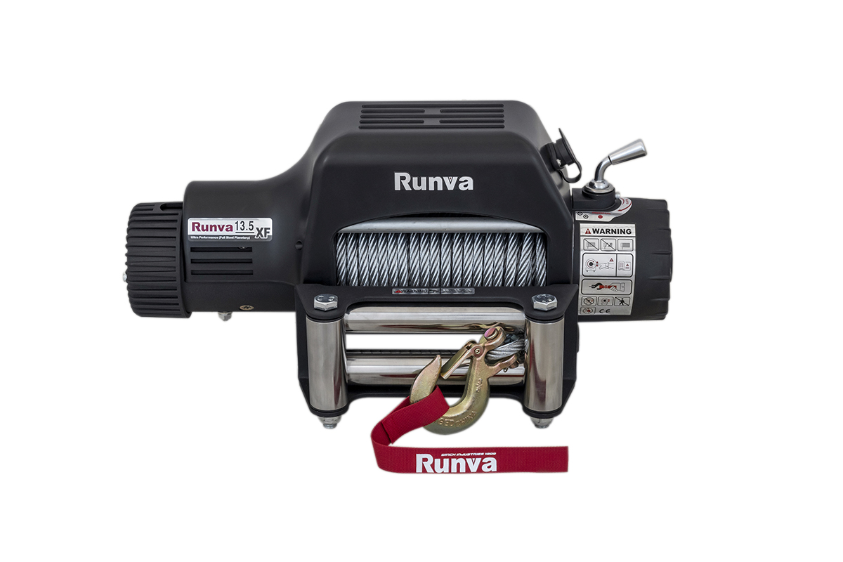 RUNVA Лебёдка автомобильная электрическая 12V Runva 13500 lbs 6136 кг стальной трос