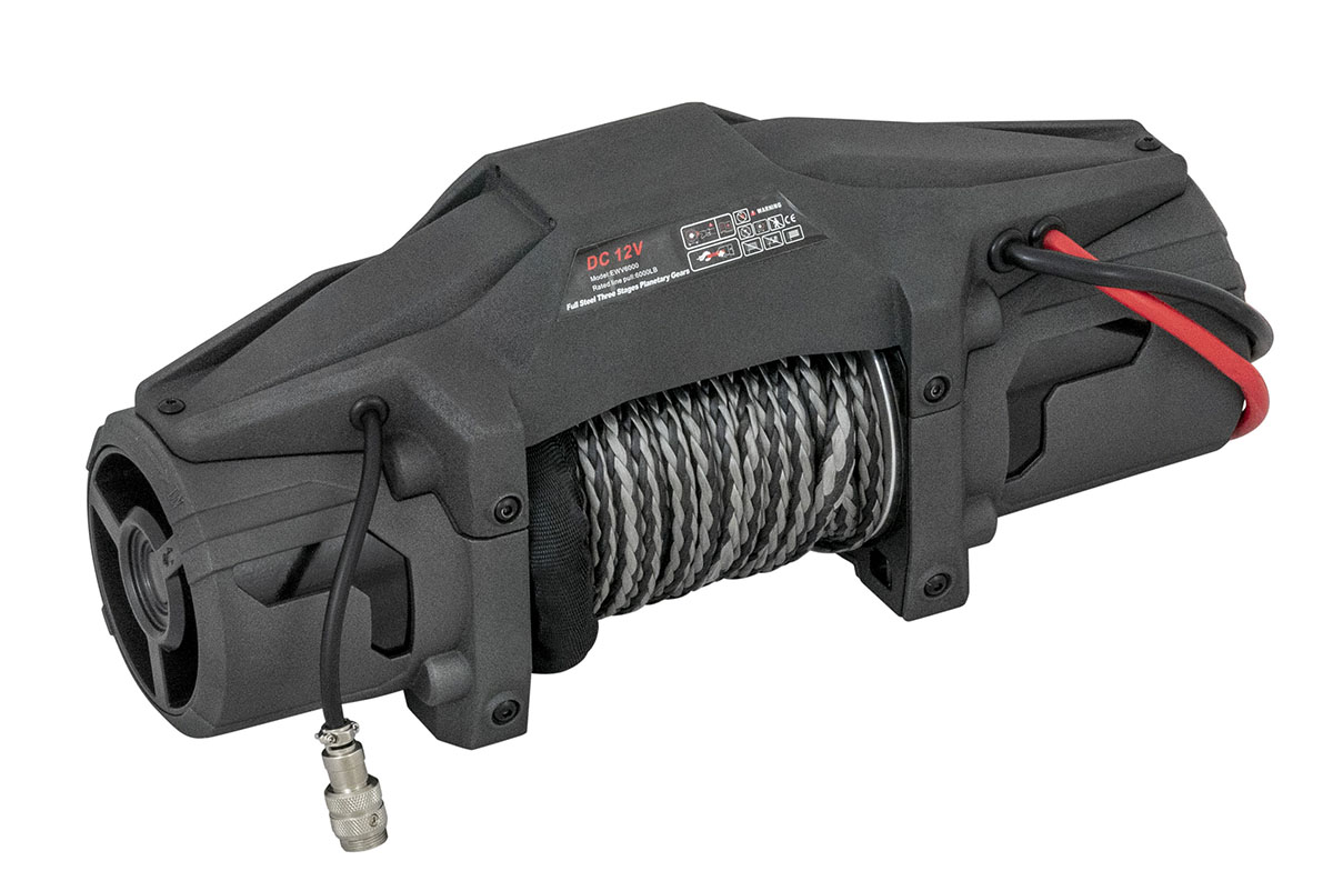 RUNVA Лебёдка автомобильная электрическая 12V Runva EWV6000FSR 2722 кг (синтетический трос)
