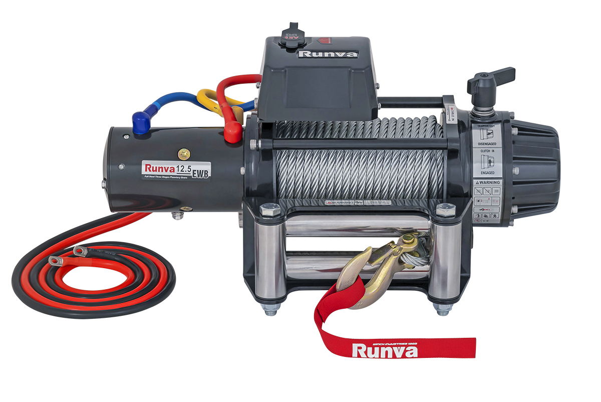 RUNVA Лебёдка автомобильная электрическая 12V Runva EWB12500S 5670 кг влагозащищенная, стальной трос