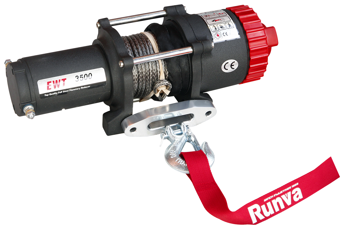 RUNVA Лебёдка электрическая 12V Runva EWT3500ASR 1588 кг (синтетический трос)
