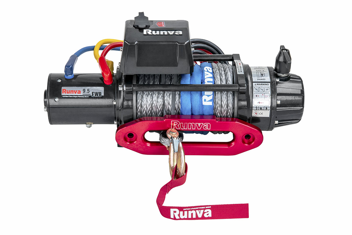 RUNVA Лебёдка электрическая 24V Runva EWB9500SSR24V 4350 кг влагозащищенная, синтетический трос