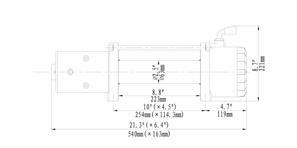 RUNVA Лебёдка автомобильная электрическая 12V Runva EWX9500SSR 4350 кг (синтетический трос)
